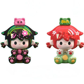 UUTOY Lucky Cat Mini Figure Hanging Card