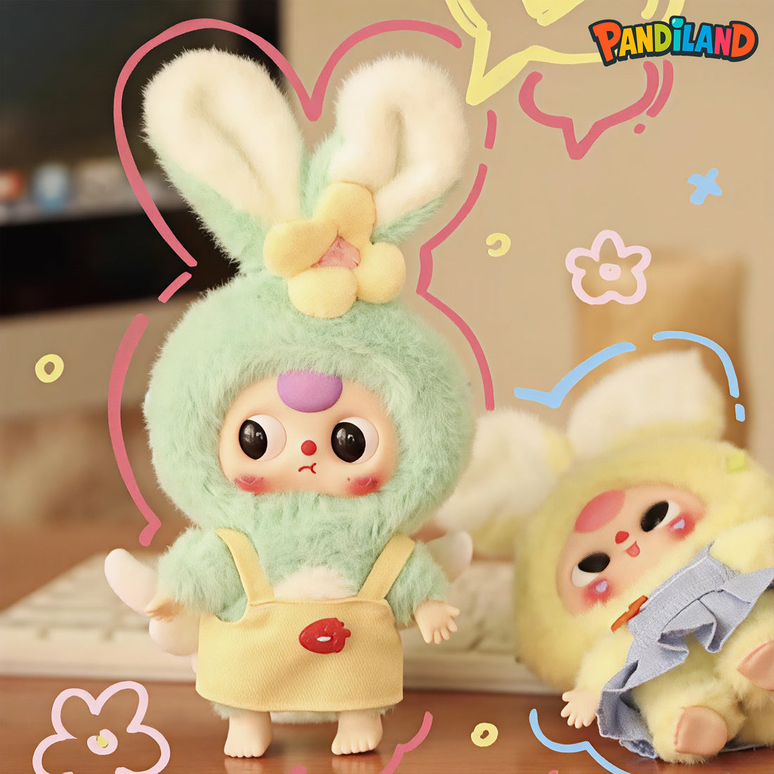 Baby Three Rabbit Macaron Cute Bunny Plush Series Blind Box